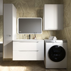 Style Line Мебель для ванной Марелла 90 Люкс Plus антискрейтч подвесная белая матовая – фотография-2